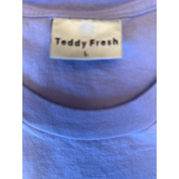 Teddy Fresh Colorblock Pink Purple White T-Shirt Large - Picture 3 of 6